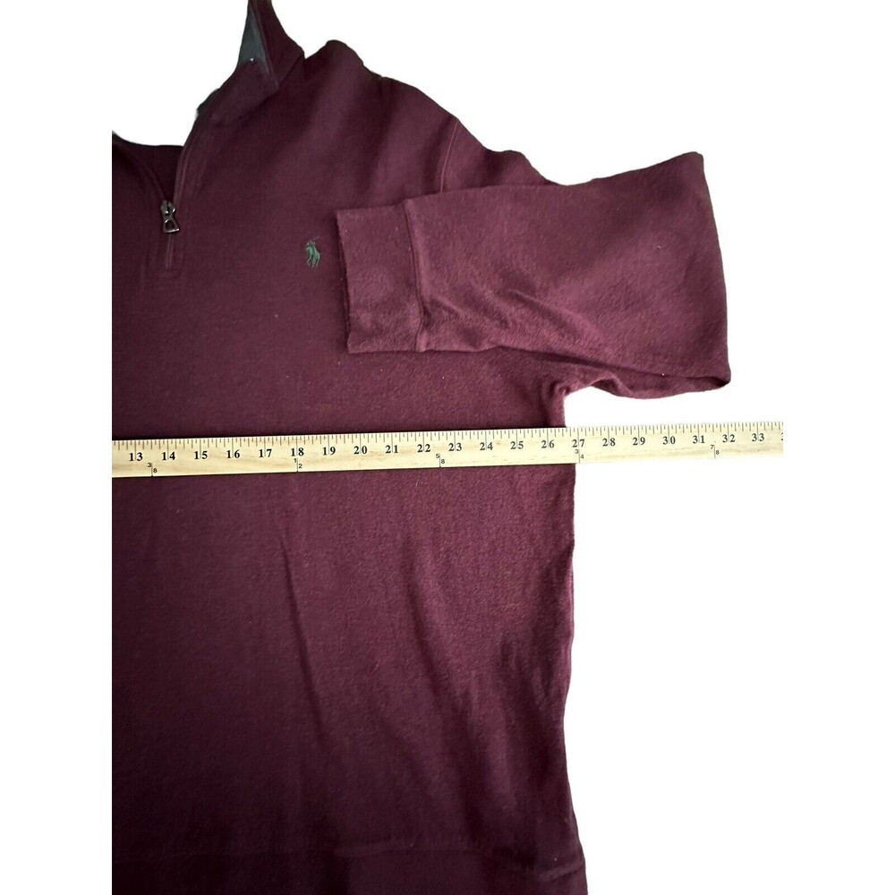 Polo Ralph Lauren Sweater Mens XXL 1/4 Zip Pullover Jacket Burgundy #P13-1 - Picture 4 of 10